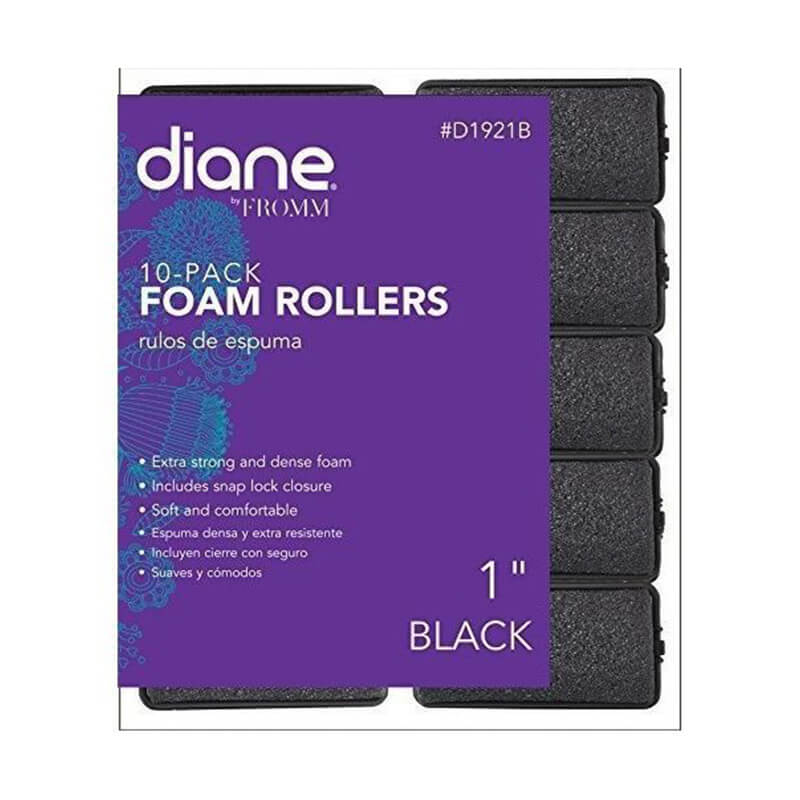 DIANE FOAM ROLLER 1" BLK 10PK