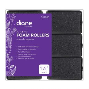 DIANE FOAM ROLLER 1-1/2" BLK 6PK