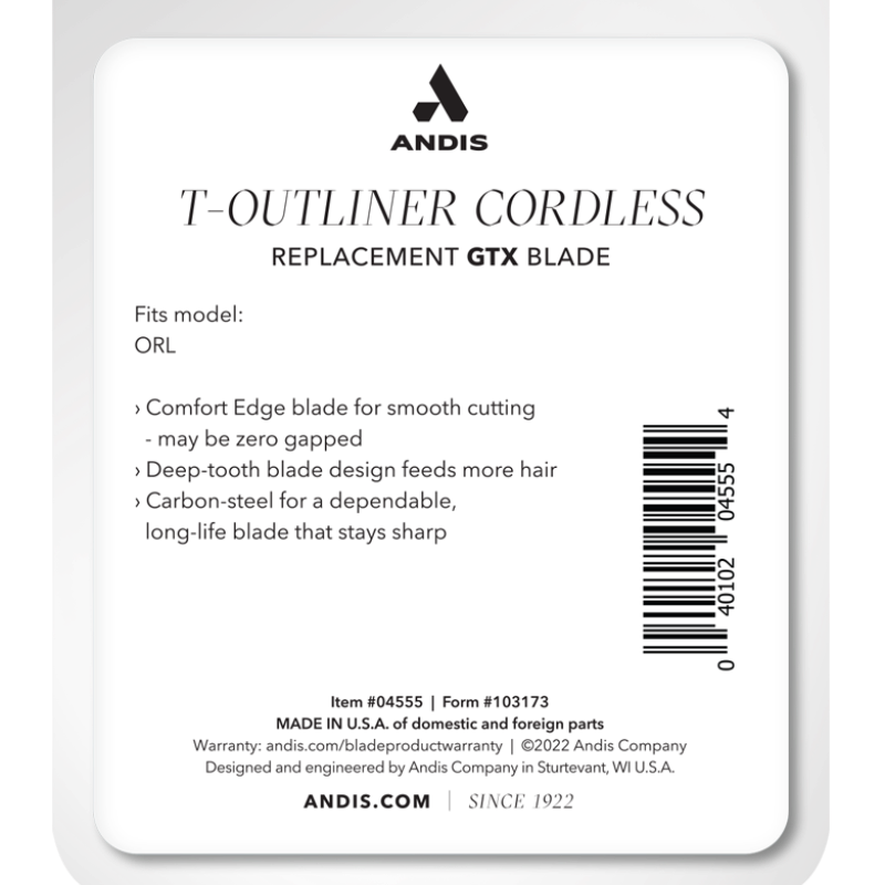 ANDIS T-OUTLINER CORDLESS LI BLADE (GTX) (#04555) - Image 2