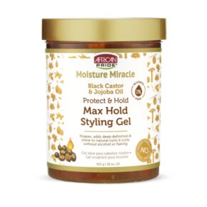 AFRICAN PRIDE MOISTURE MIRACLE BLACK CASTOR STYLING GEL 18oz